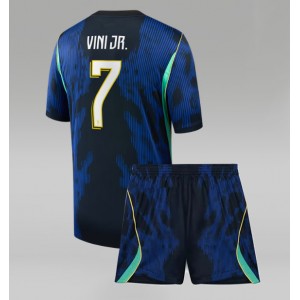 Brasilia Vinicius Junior #7 Jalkapallovaatteet Lasten Vieraspeliasu MM-kisat 2026 Lyhythihainen (+ Lyhyet housut)